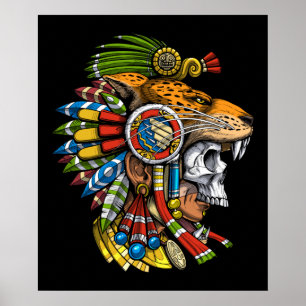 Affiche Aztec Jaguar Mask