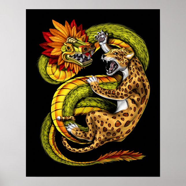Affiche Aztec Jaguar vs Quetzalcoatl (Devant)