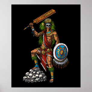 Affiche Aztec Skull Warrior