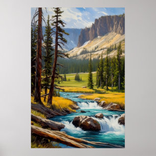 Affiche Azure Stream au milieu d'une vallée verte