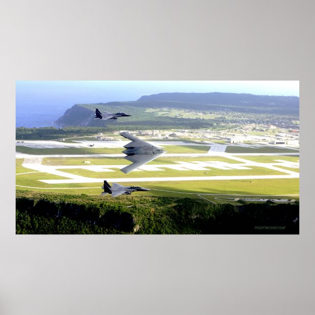 Affiche B2 furtif avec Escort F15 (Devant)
