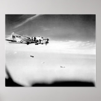 Affiche B-17 Forteresse Volante Dropping Bombes