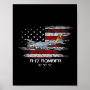 Affiche B-17 Forteresse Volante World War 2 Bomber Warplan