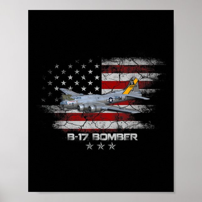 Affiche B-17 Forteresse Volante World War 2 Bomber Warplan (Devant)