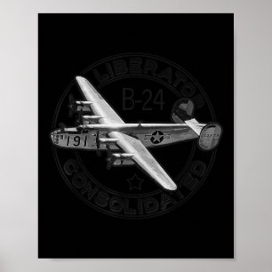 Affiche B-24 Liberator unifié 2ème guerre mondiale US Mili