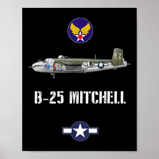 Affiche B-25 Mitchell Bombardement de la Force aérienne mi (Devant)