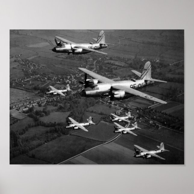 Affiche B-26B Bombes Marauder Volant En Formation (Devant)