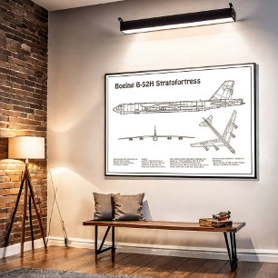 Affiche B-52 Stratoforteresse - Plan directeur de l'avion