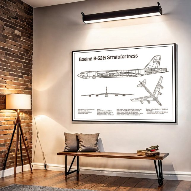 Affiche B-52 Stratoforteresse - Plan directeur de l'avion  (Créateur téléchargé)