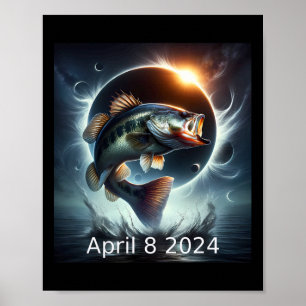 Affiche B Éclipse solaire de poisson 8 avril 2024