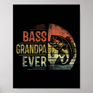 Affiche B Grand-père Jour Pêche Cadeaux Grand-père Anniver