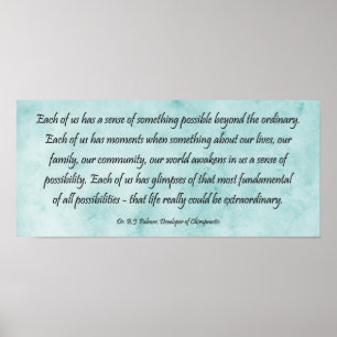 Affiche B J Palmer Extraordinary Life Chiropractic