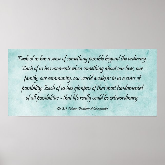 Affiche B J Palmer Extraordinary Life Chiropractic (Devant)