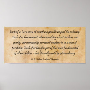 Affiche B J Palmer Vie extraordinaire Chiropratique