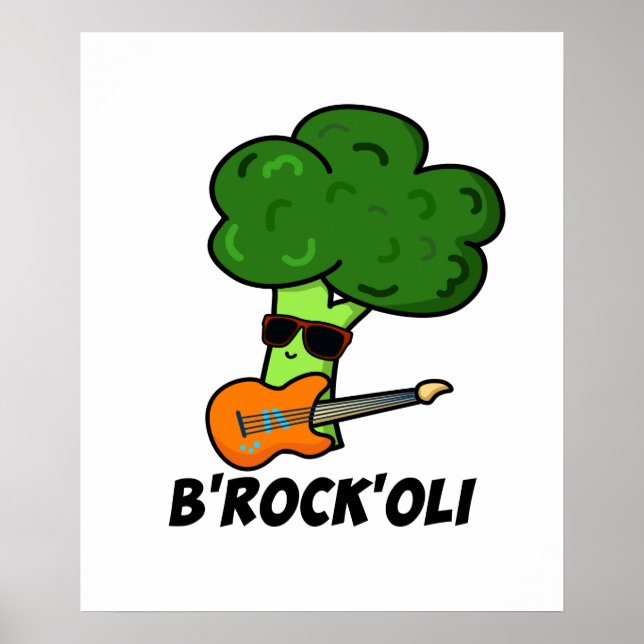 Affiche B-Rock-Oli Funny Rocker Broccoli Pun (Devant)
