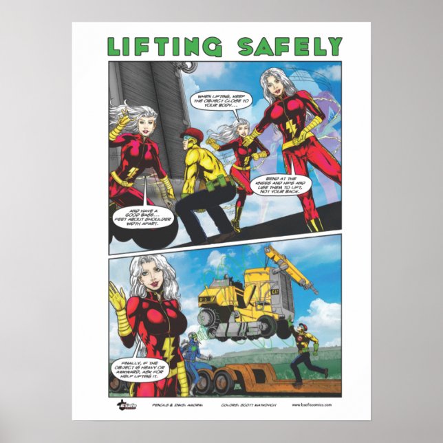 Affiche B-Safe Comics - Levage sécuritaire (Devant)