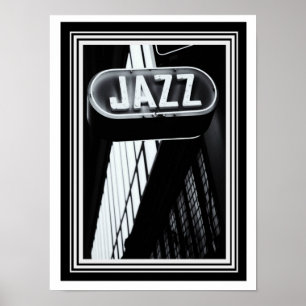 Affiche B&W Jazz Photo vintage 12 x 16
