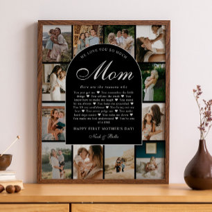 Affiche B & W Raisons pour lesquelles nous vous aimons Mam