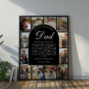 Affiche B & W Raisons pour lesquelles nous vous aimons Pap