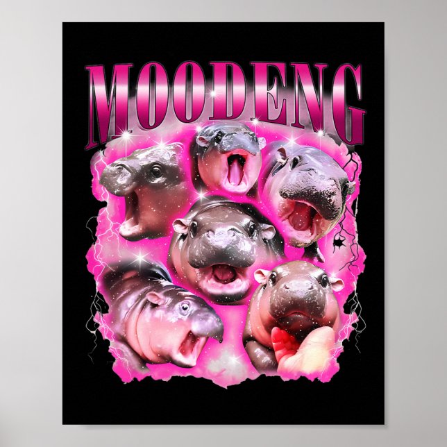 Affiche Ba moo-deng drôle (Devant)