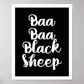 Affiche Baa Baa Black Sheep Color Block