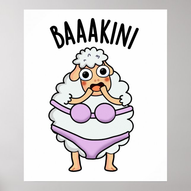 Affiche Baa-kini Funny Bikini Pun (Devant)