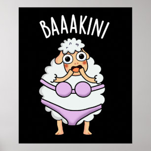Affiche Baa-kini Funny Bikini Pun Dark BG