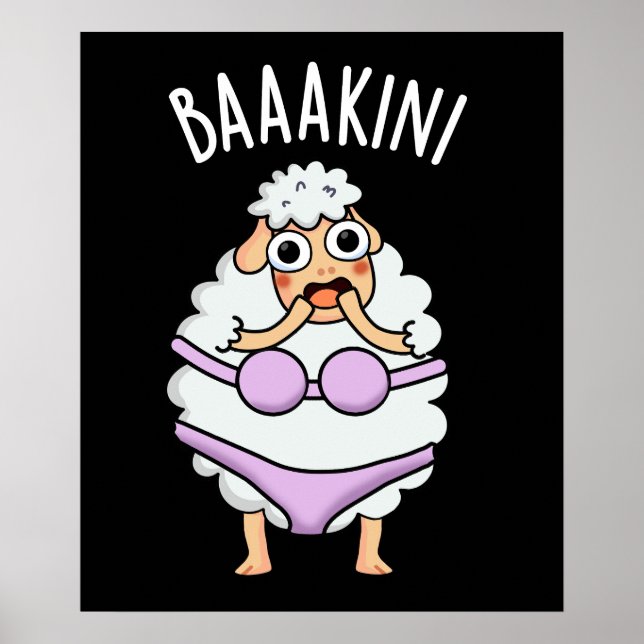 Affiche Baa-kini Funny Bikini Pun Dark BG (Devant)