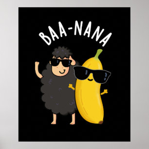 Affiche Baa-nana Funny Banana Puns Dark BG