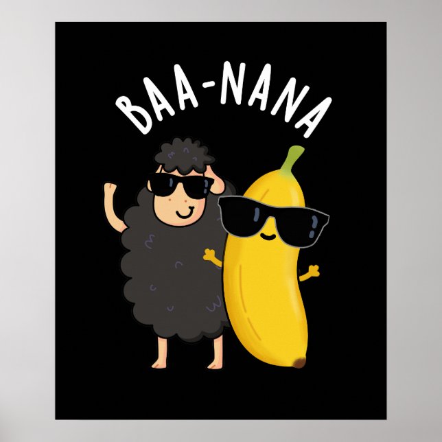 Affiche Baa-nana Funny Banana Puns Dark BG (Devant)