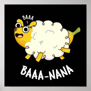 Affiche Baa-nana Funny Banana Puns Dark BG