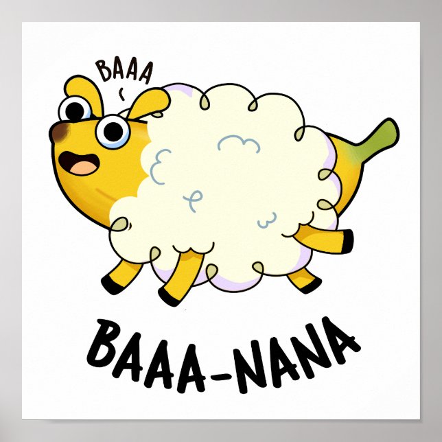 Affiche Baa-nana Pun moutons banane drôle (Devant)