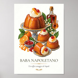 Affiche Baba Napoletano – Vintage Italian Dessert