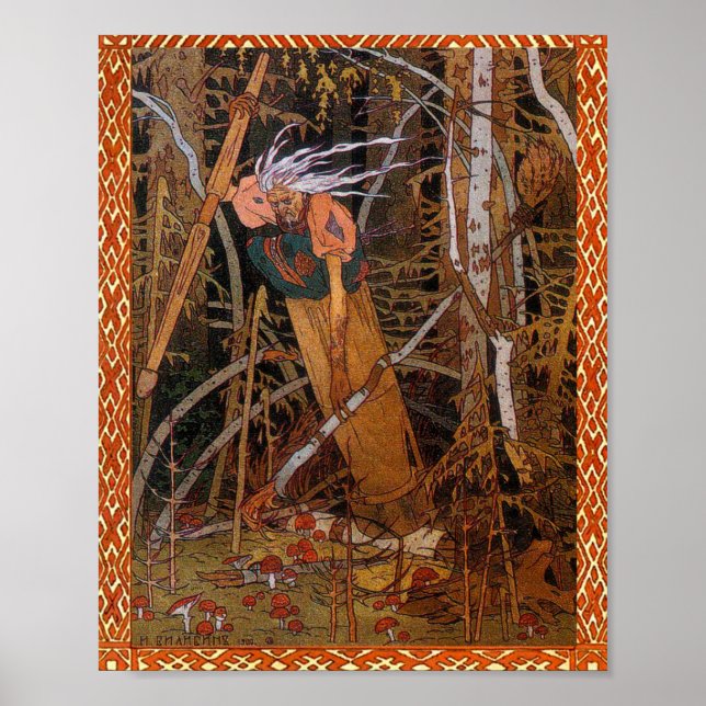 Affiche Baba Yaga - Vasilisa Belle Par Ivan Bilibin (Devant)