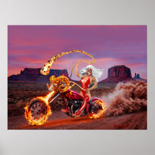 AFFICHE BABES MOTOCYCLISTES REBELLES VAMPIRES