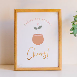 Affiche Babies Are Bubbly Cheers! Baby Shower Sign