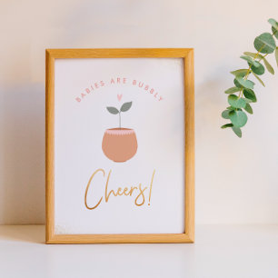 Affiche Babies Are Bubbly Cheers! Baby Shower Sign