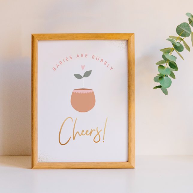 Affiche Babies Are Bubbly | Cheers! Baby Shower Sign (Sign Mock-up)