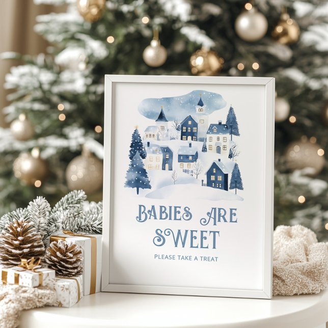 Affiche Babies are sweet Its takes a Village Winter Snow (Créateur téléchargé)