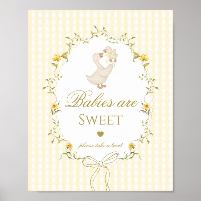 Affiche Babies are sweet Silly Goose yellow gingham (Devant)