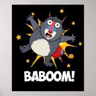 Affiche Baboom Drôle Explosif Baboon Pun Dark BG