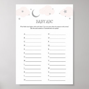 Affiche Baby ABC Baby shower carte de jeu