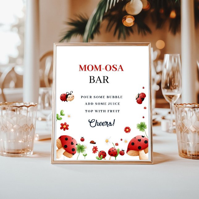 Affiche Baby beach lady bug Fille baby shower Favoriser si (Créateur téléchargé)