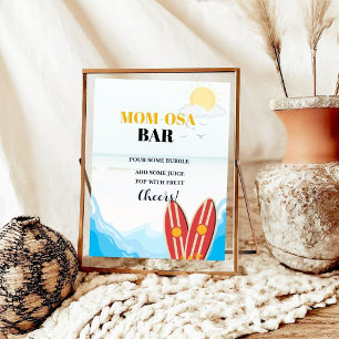 Affiche Baby beach surf board baby shower Signal favori