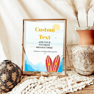 Affiche Baby beach surf boardbaby shower Signal préféré