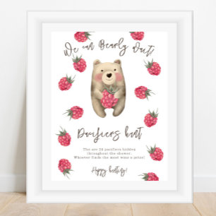 Affiche Baby Bear - Jeu de chasse à la tétine Baby Shower
