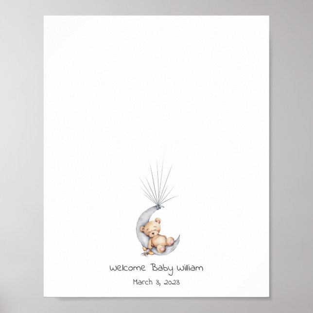 Affiche Baby Bear Siting on the Moon Guest Book (Devant)
