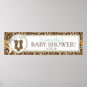Affiche Baby Boy Cravate Cheetah Imprimer Baby shower bann
