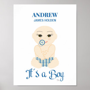 Affiche Baby Boy dans les tons bleus Conception de l'état