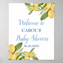 Baby Boy Positano Lemons Baby shower bleu Bienvenu